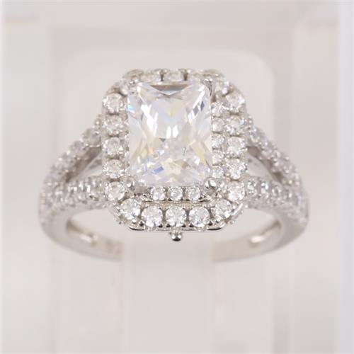 Radiant cut rings with cz for wholesale from China factory