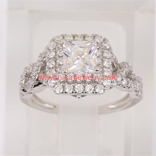 Princess cut diamond ring for wholesale from China factory