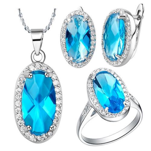 Blue topaz silver jewelry sets Nina China