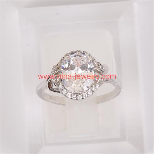 925 Sterling Silver Cubic Zirconia Bridal Style Fashion Ring