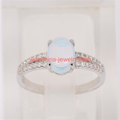 Opal rings with cz for wholesale from China factory