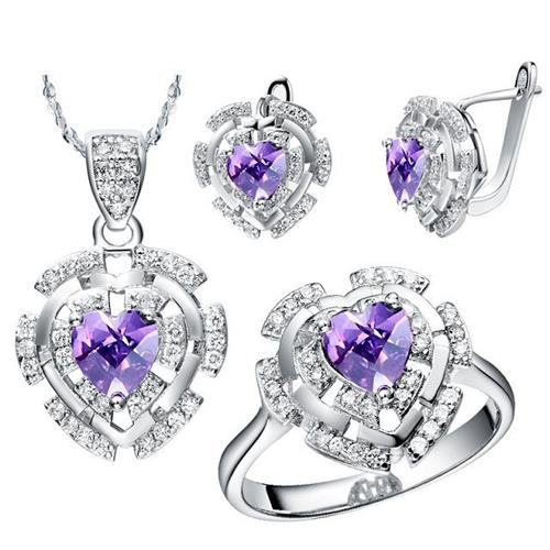 China silver jewelry sets with garnet for wholesale from China factory
