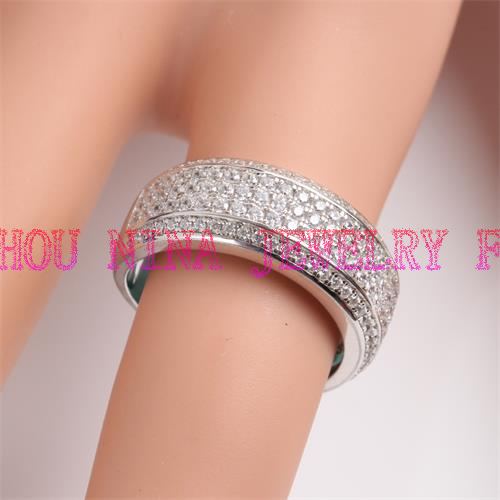Round shape silver ring with cz for wholesale from China factory