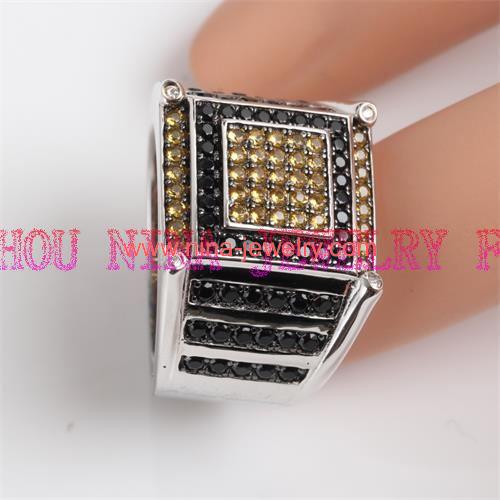 Colorful AAA CZ man ring silver ring for wholesale from China factory direct